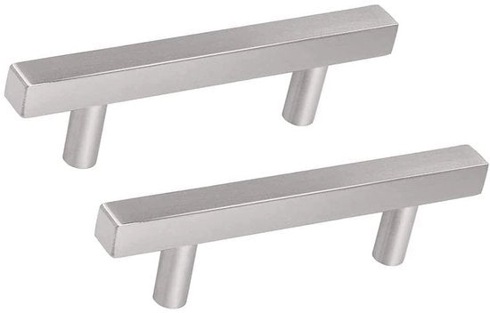 Maniglie per Mobili a Manubrio T RVS - 2 Pezzi - Pulsanti di Carreggiata - Maniglie per Mobili - Maniglie per Porte - Progettazione Eterna - Distanza 192mm