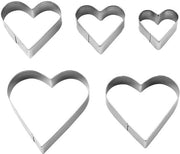 Forme a cuore per torte - Set da 5 - Acciaio inossidabile - Design creativo