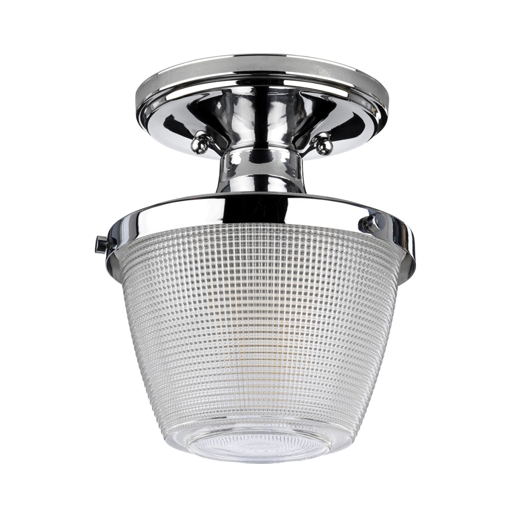 Plafoniera bagno tonda vetro 18,2cm E27 40W cromata