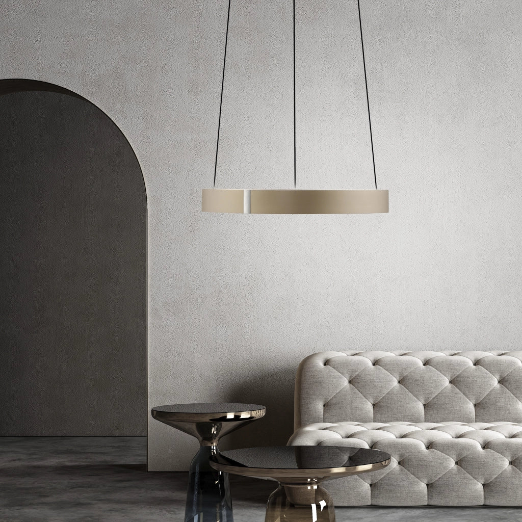 Lampada sospesa ring moderna bronzo Ø50 LED 20W Neuhaus