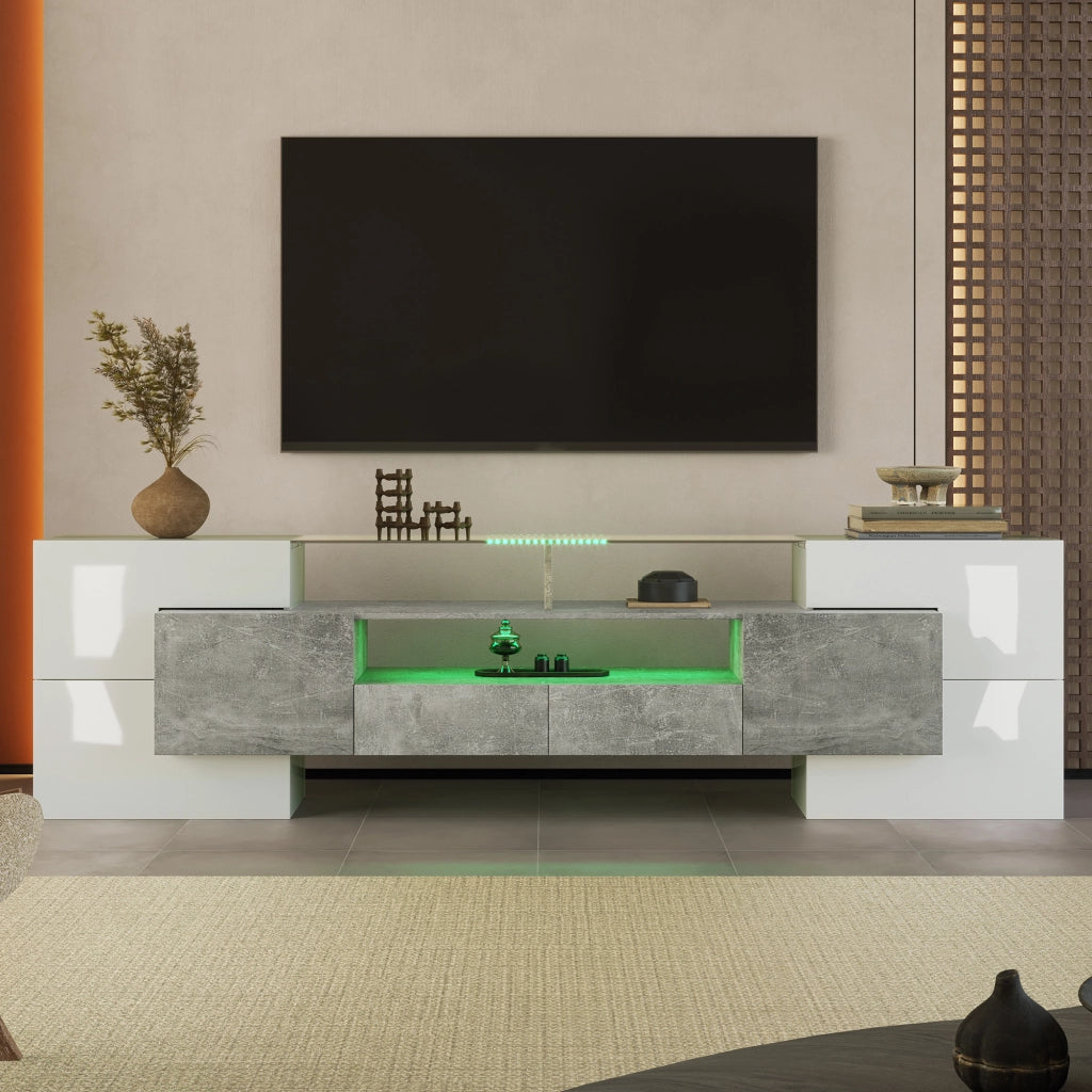 Cassettiera TV grigia in MDF lunghezza 200 cm