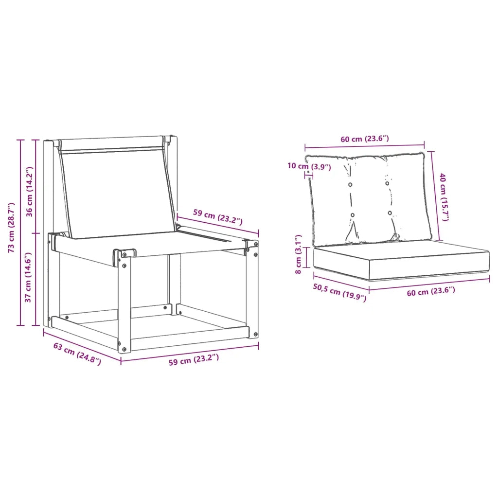Set di divani da esterno con cuscino 3 pcs Bianco e Beige 3389155