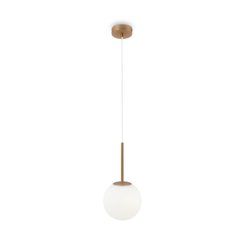 Maytoni Lampadario Minimal Basic Form 1 luce E14 oro metallo diffusore vetro