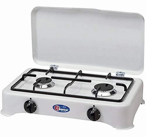 Parker 5326CGPM Fornello a Gas Metano 2 Fuochi 1.5W + 2W Bruciatori Pyral N2 Griglia Acciaio Smaltato colore Bianco