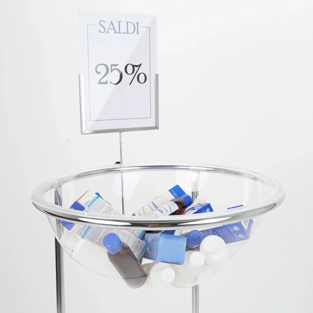 Porta comunicazioni per bancarelle espositive