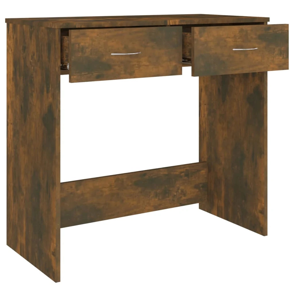Scrivania da ufficio postazione di lavoro mobile per computer studio rovere affumicato 80 x 40 x 75 cm legno ingegnerizzato marrone 02_0023589