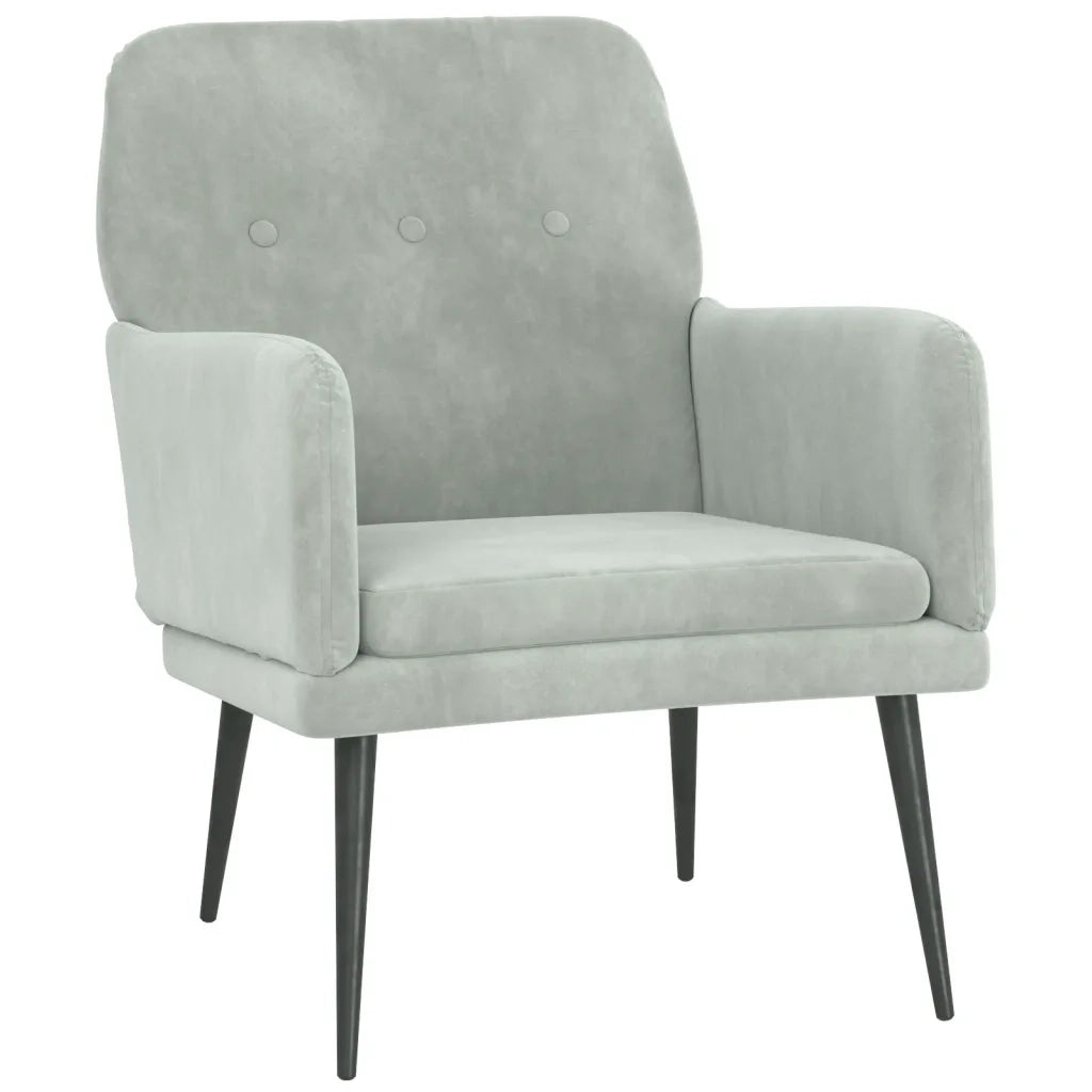 Poltrona | Sedia Relax Grigio Chiaro 62x79x79 cm Velluto