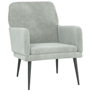 Poltrona | Sedia Relax Grigio Chiaro 62x79x79 cm Velluto
