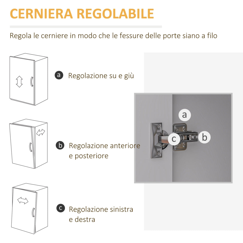 Cassettiera Laterale con Ripiano Regolabile ¨C zephmum ¨C Bianco 60x40x80