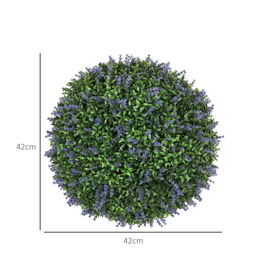 Piante Artificiali Sfera Lavanda Set 2 Pezzi ¨C Xylo ¨C Verde Viola ?42cm Giardino Esterno