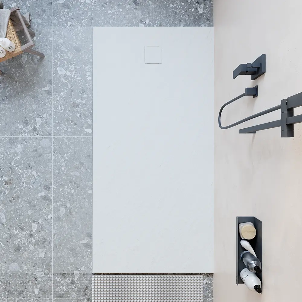 Piatto doccia 80x180 cm colore bianco effetto pietra | Samos