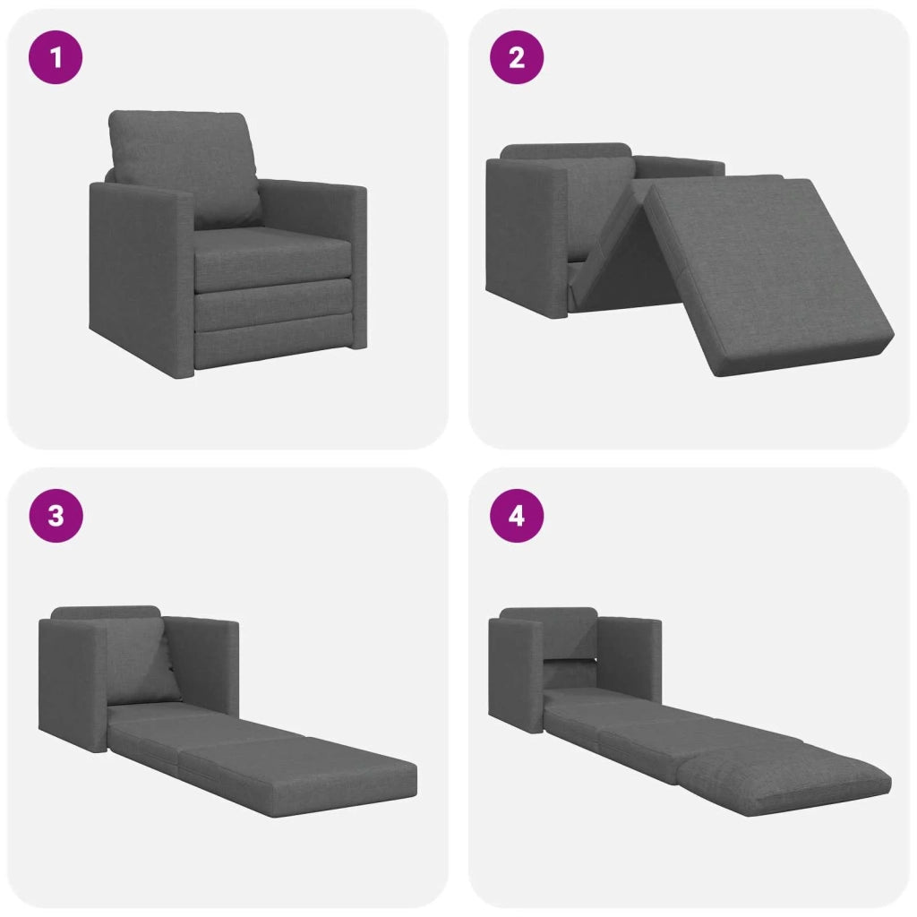 Divano letto | Sof¨¤ letto | Letto singolo 60cm Grigio scuro Tessuto