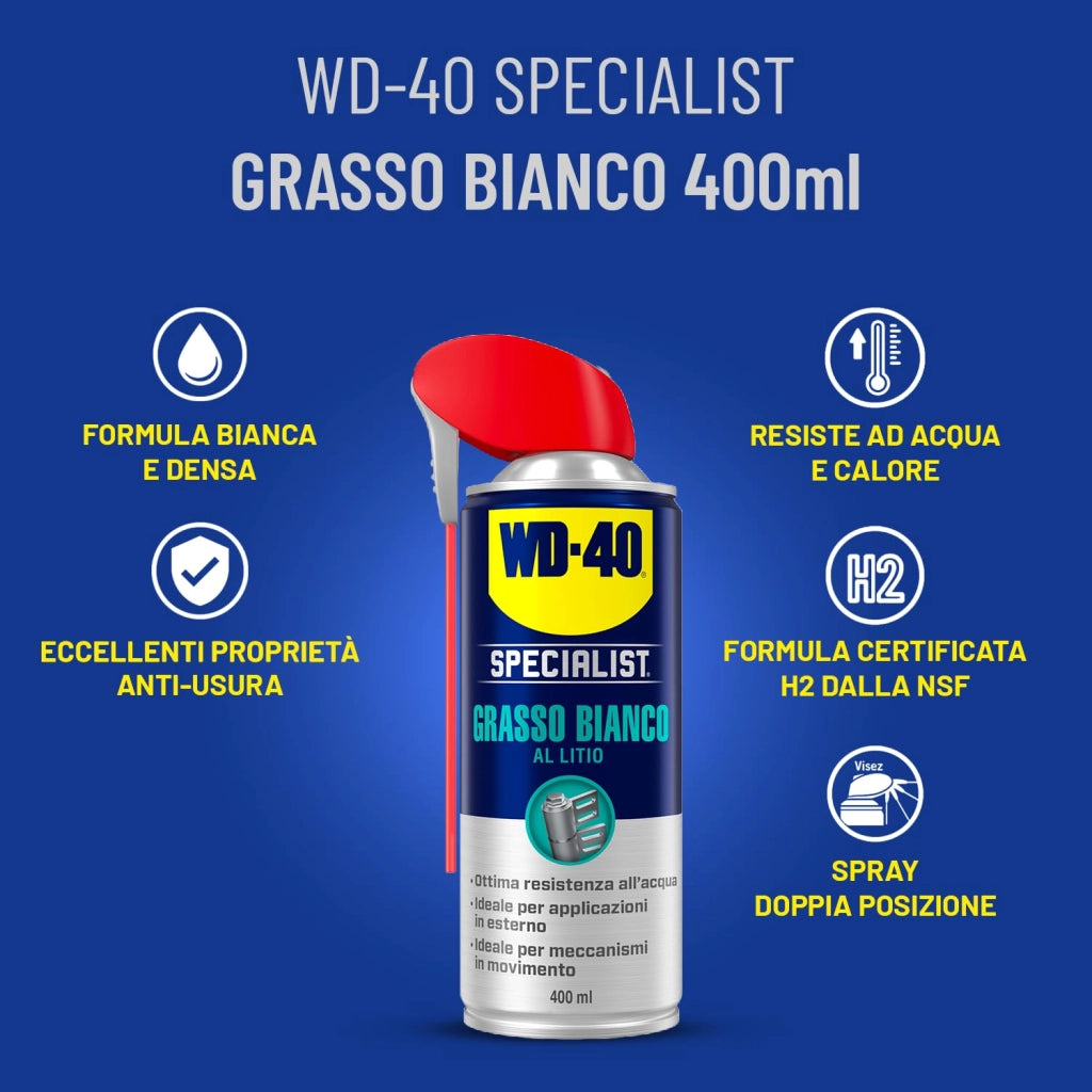 WD40 Specialist Spray Grasso Bianco al Litio 400 ml WD40