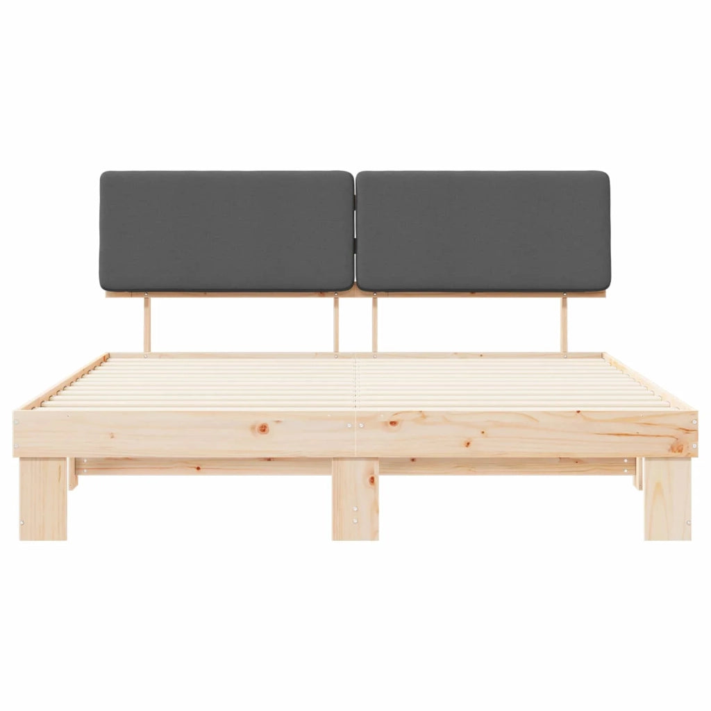 Letto con Testiera Rivestita-Struttura Letto con Testiera Grigio scuro 180 x 200 cm 328956
