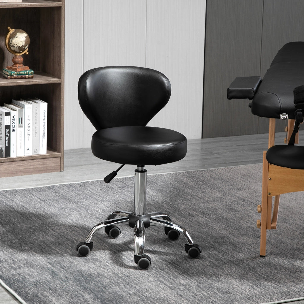 Sgabello in similpelle regolabile in altezza ¨C zephmum ¨C Nero