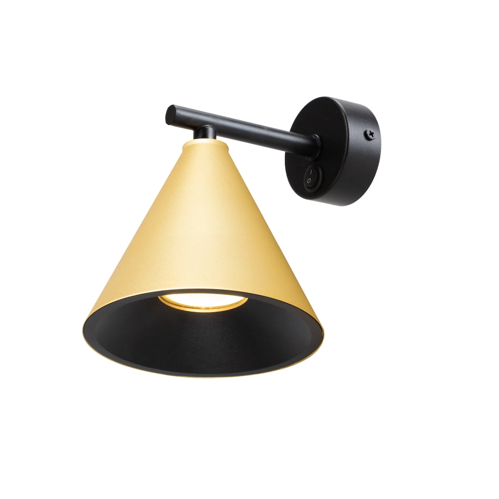 Applique moderna oro/nera con interruttore GU10 Milagro