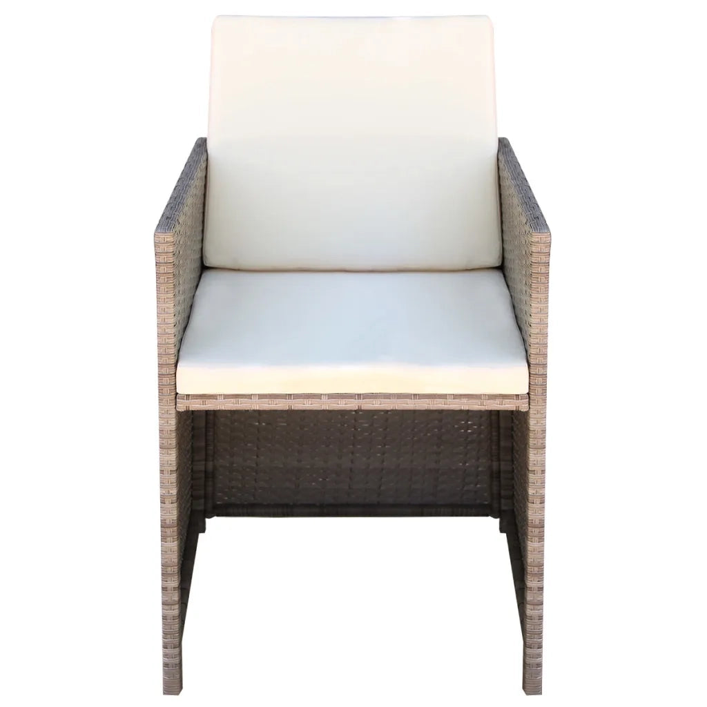 Sedie da Giardino 2 pz con Cuscini in Polyrattan Beige 42561