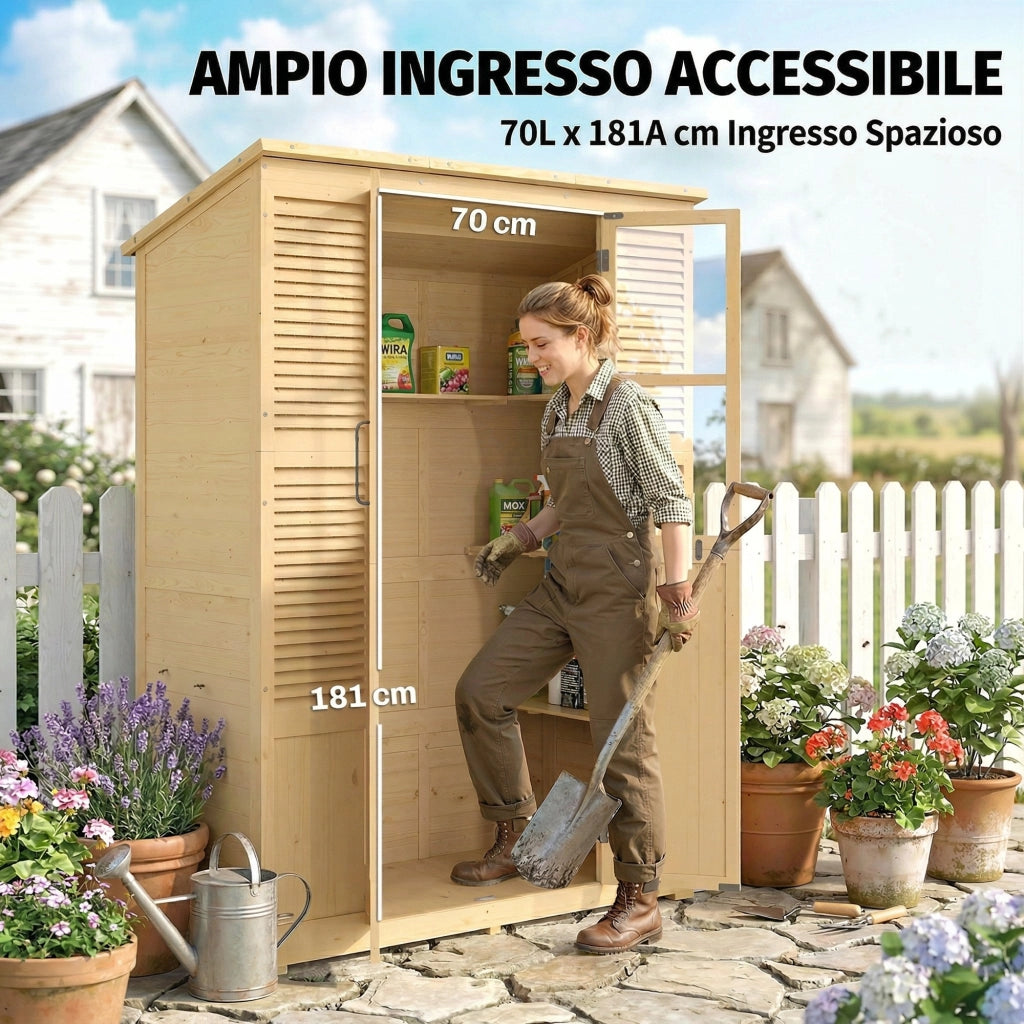 Capanno da Giardino Walk-in con Pavimento e 4 Finestre