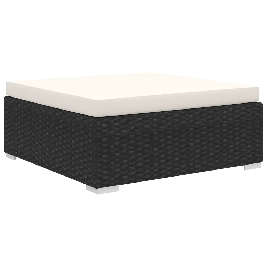 Set Divani da Giardino 11 pz con Cuscini in Polyrattan Nero 46827