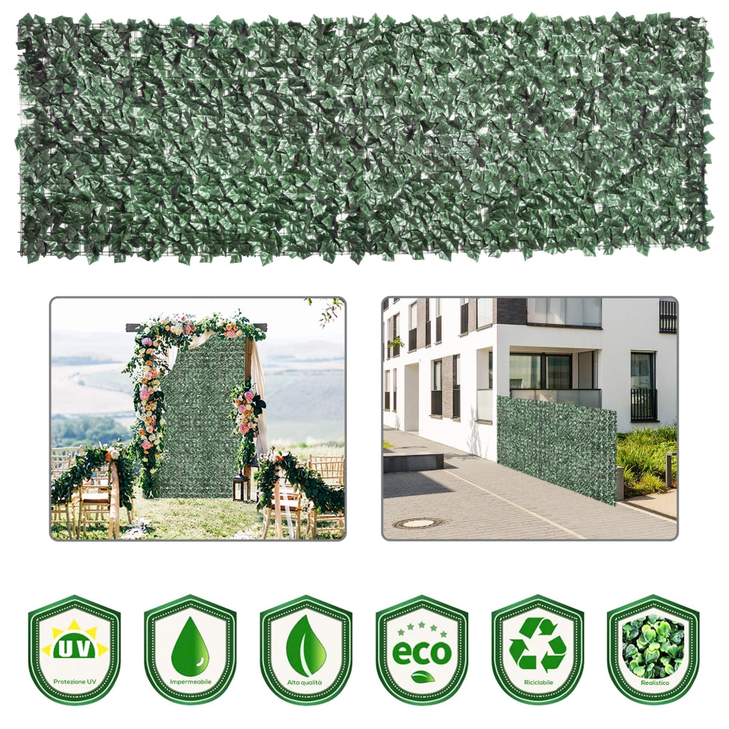 Siepe Artificiale per Balcone e Giardino ¨C zephmum ¨C Verde Scuro in PE Anti-UV 300x100cm