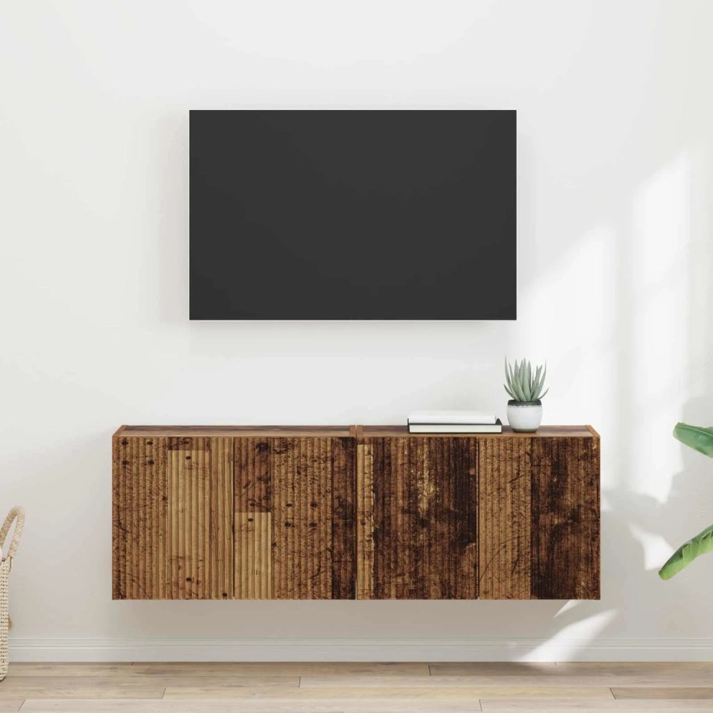 Mobile TV da parete 2 pcs Legno vecchio 59,5 x 31 x 40 cm 892346