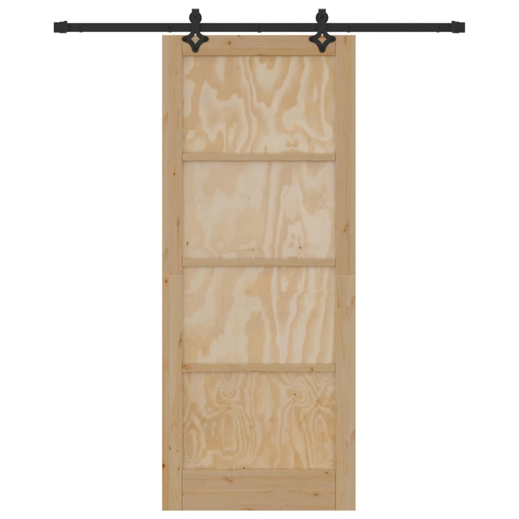 Porta scorrevole Naturale e Nero 86 x 211 cm 3445511