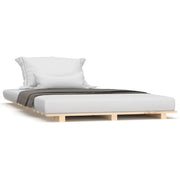 Letto singolo | Letto per adulti | Giroletto senza Materasso 100x200 cm in Legno Massello di Pino