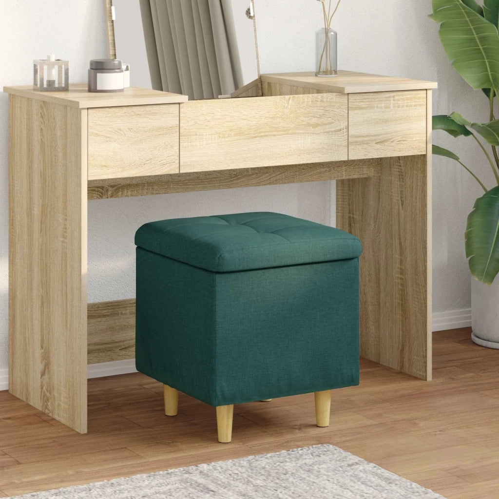 Pouf contenitore Verde Scuro 40 x 40 x 45 cm Tessuto 876806
