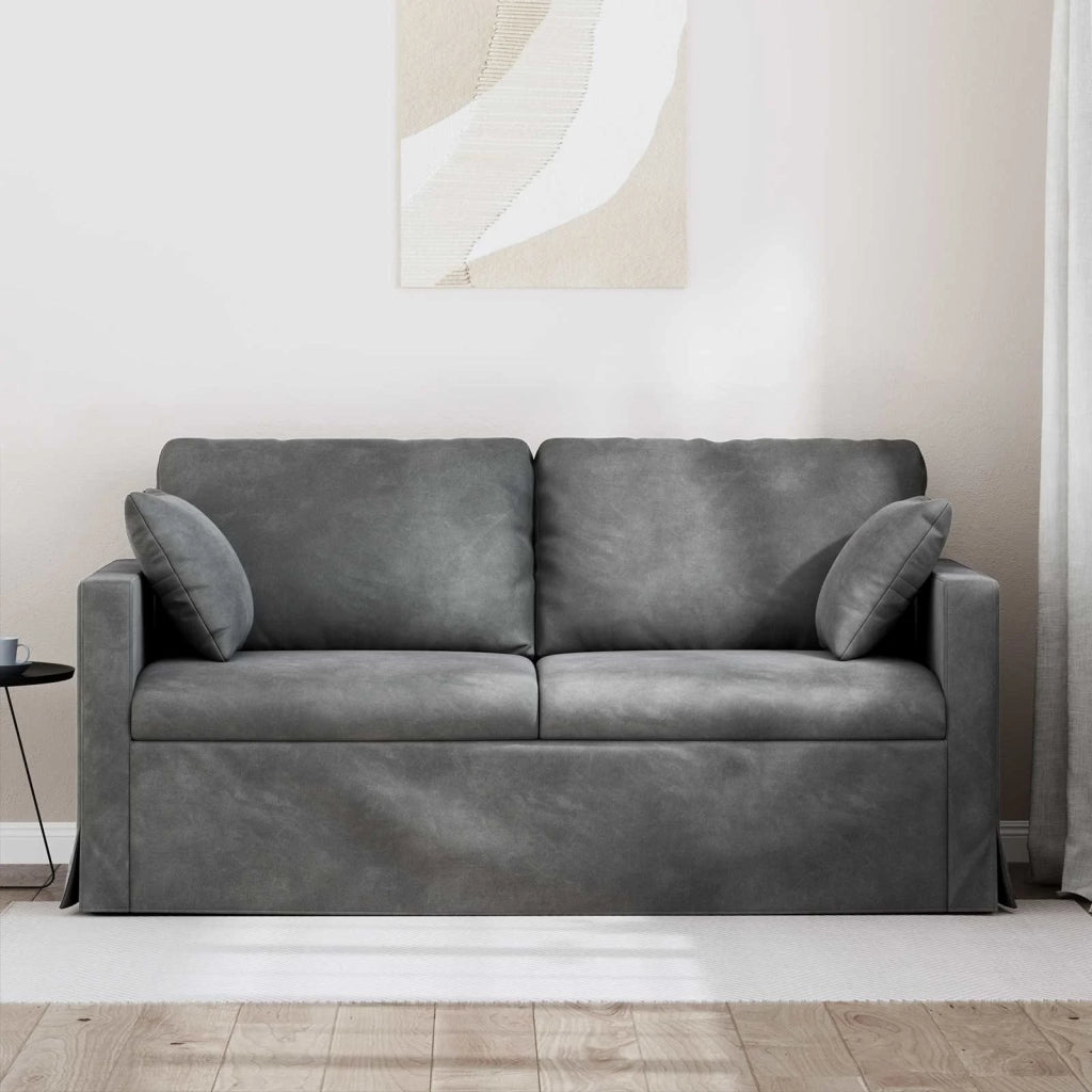 Divano Grigio scuro 158 x 78 x 80 cm Velluto