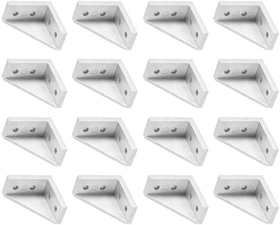 Connettori angolari in alluminio 2040 - 16 pezzi - Corrosione resistente - Collegamenti robusti - Per profili 2020/2040 - 4 fori di montaggio - Connettori angolari