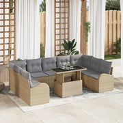 Set Divano da Giardino 10 pcs Beige e Grigio Chiaro polyrattan 3348706