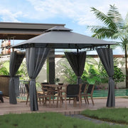 Pavilion acquatico 3 x 3 m - Tenda da festa deluxe per 4-6 persone - Struttura metallica - Gazebo in acciaio grigio chiaro