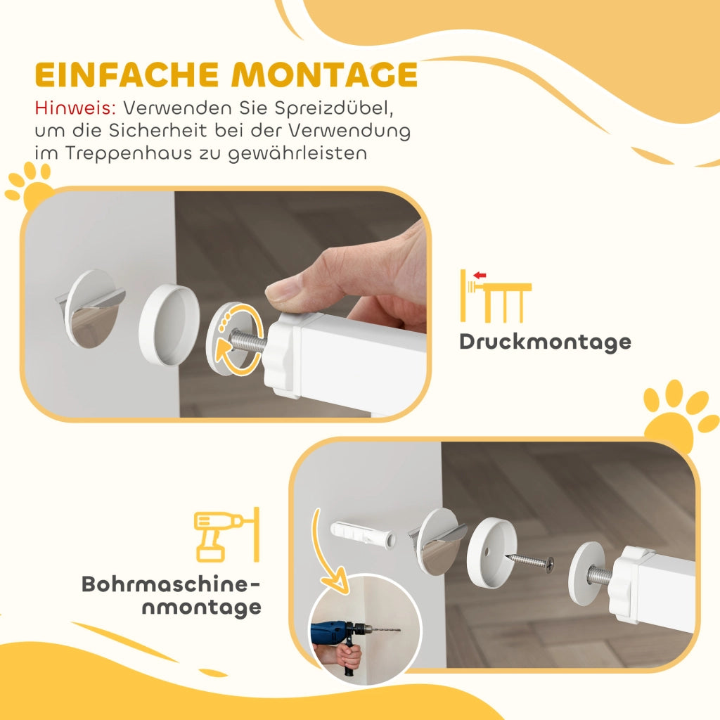 Cancello di Sicurezza per Bambini per Scale ¨C Minimal ¨C Bianco 76x88 cm