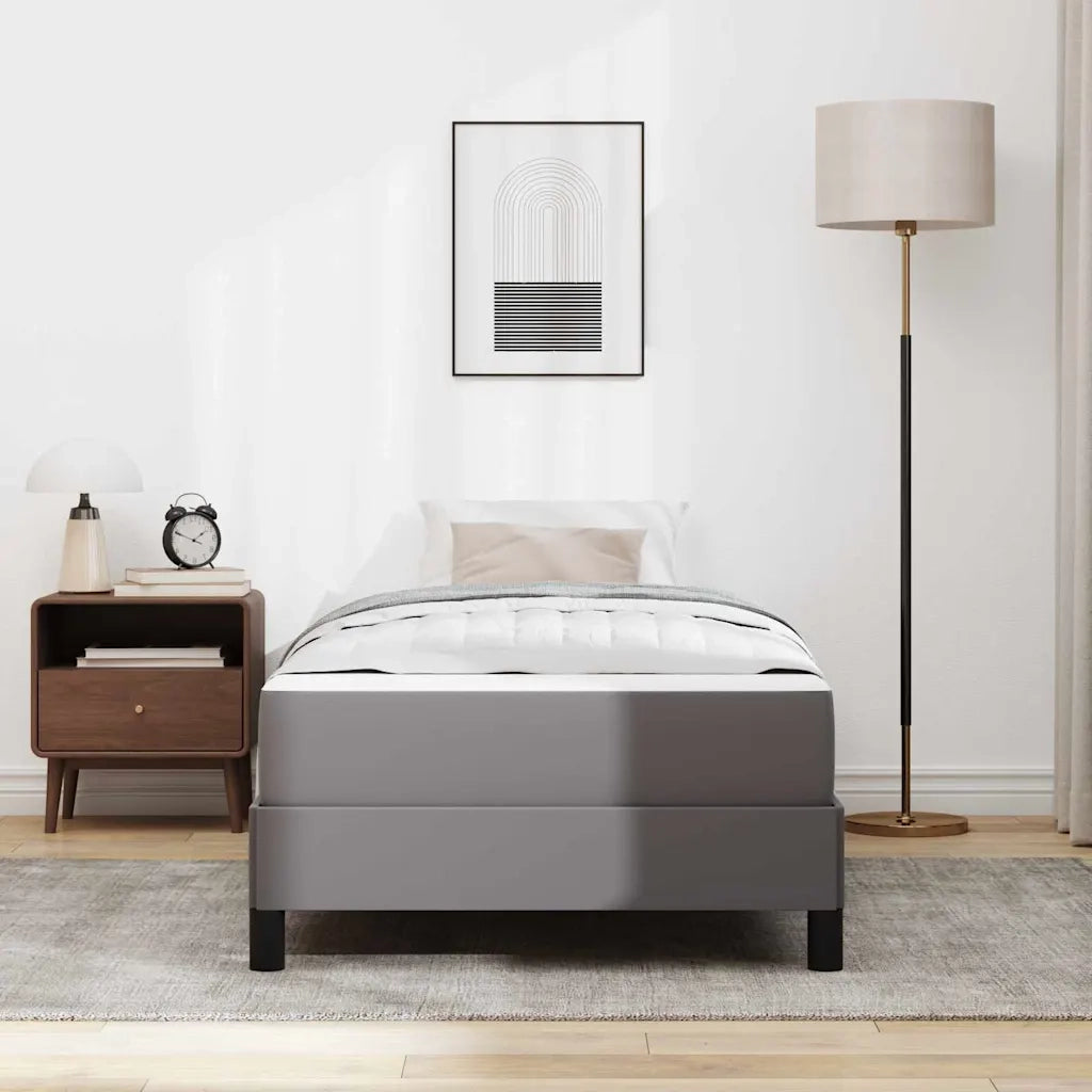 Letto singolo | Letto per adulti | Struttura del letto con materasso Grigio 100 x 200 cm Tessuto