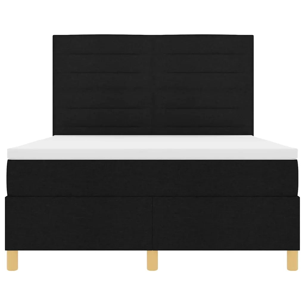 Letto a molle con materasso Nero 140 x 200 cm Tessuto 3339548
