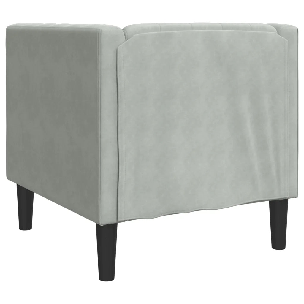Poltrona | Sedia Relax Chesterfield Grigio Chiaro in Velluto