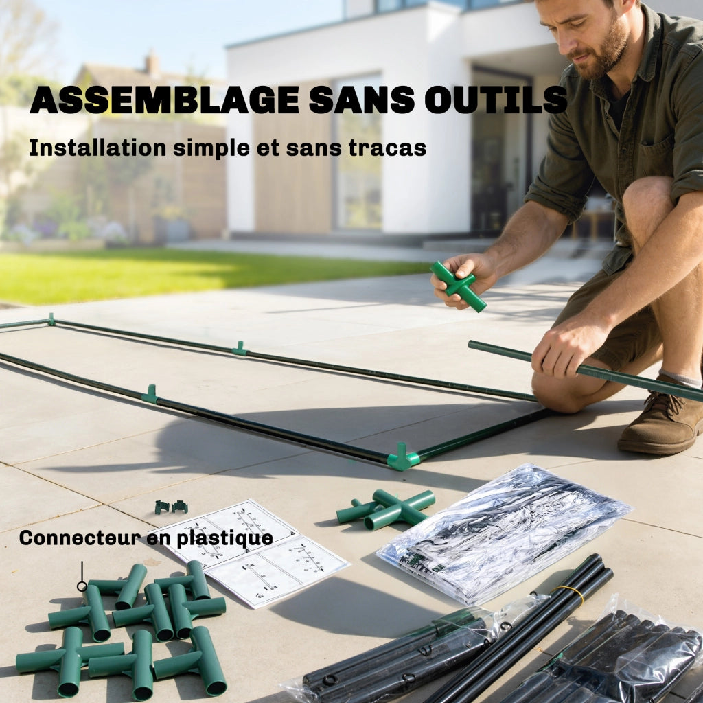 Serra da Giardino 3 Livelli ¨C Zephmum ¨C PVC Antracite 200x100x200