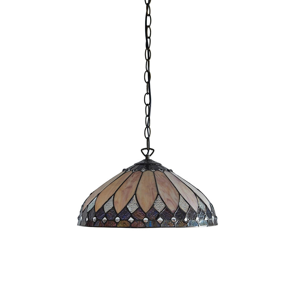 Lampada a sospensione BROOKLYN Tiffany vetro multicolor E27 60W