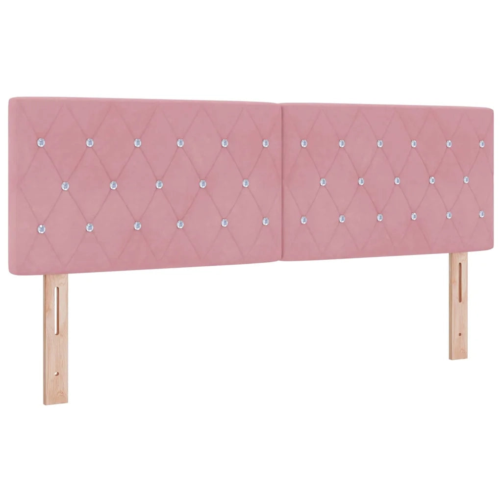 Letto a molle con testiera Rosa 200 x 160 cm Velluto 3341425