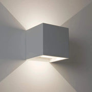 Applique cubo esterni IP65 LED 12W illuminazione doppio fascio luce parete facciata giardino casa albergo 230V GRIGIO 3000K