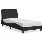 Letto singolo | Letto per adulti | Giroletto senza Materasso Nero 90x190 cm in Velluto