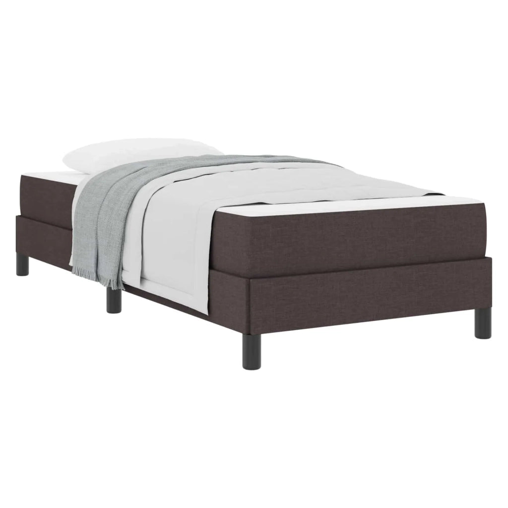 Letto a molle con materasso Marrone Scuro 80 x 200 cm Tessuto