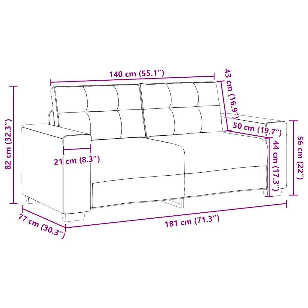 Divano Divanetto Marrone 180x77x82 cm in Velluto 4105129