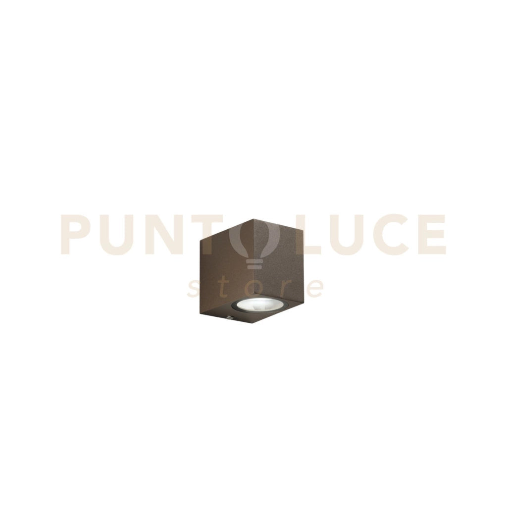 APPLIQUE QUBO CORTEN 1 LUCE ATTACCO GU10 IP54 6,7X9,3X8CM