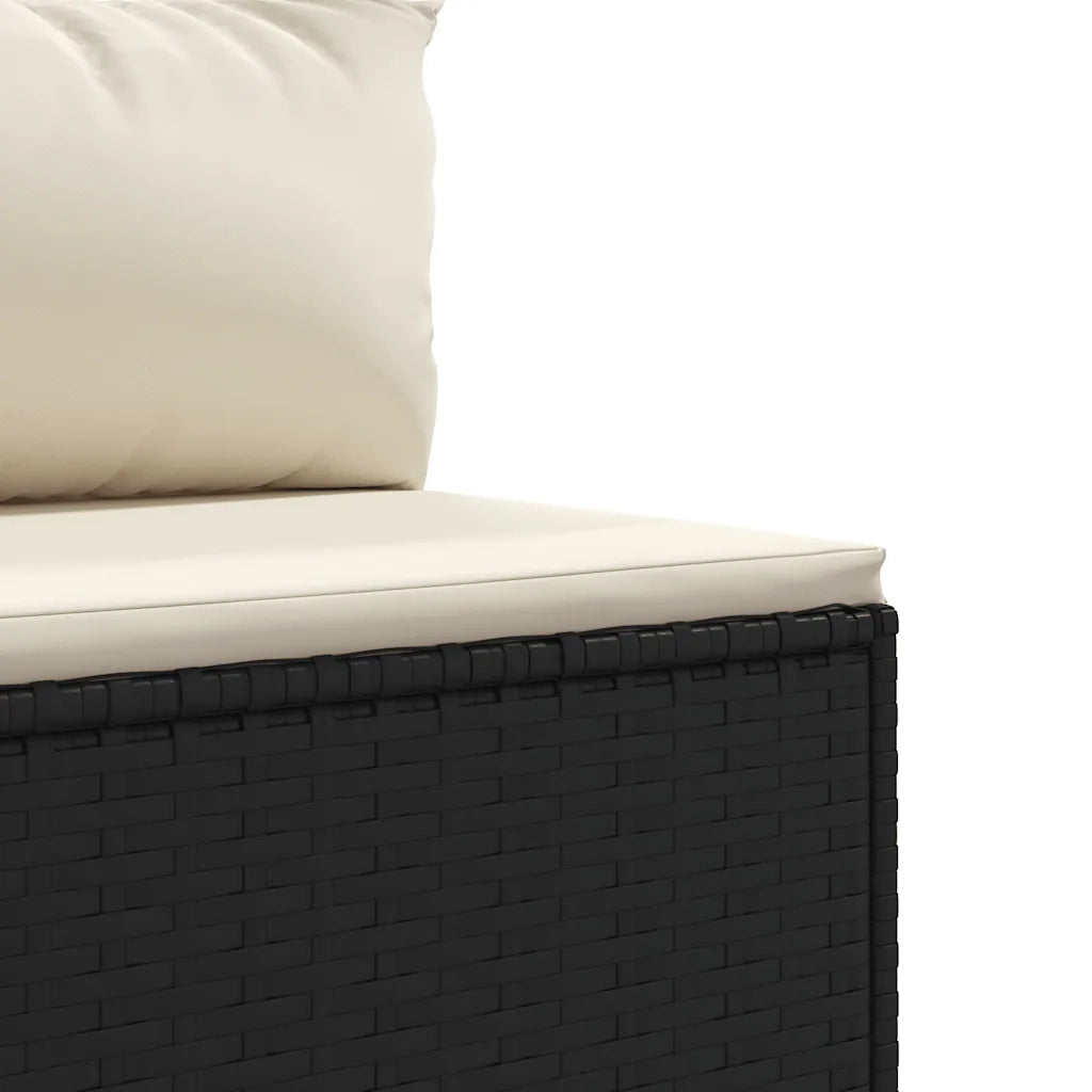 Set Divano da Giardino 6 pz con Cuscini Nero in Polyrattan 3308416