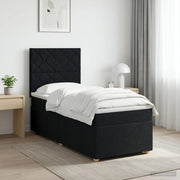 Letto box spring con materasso Nero 90 x 190 cm Tessuto 3455247