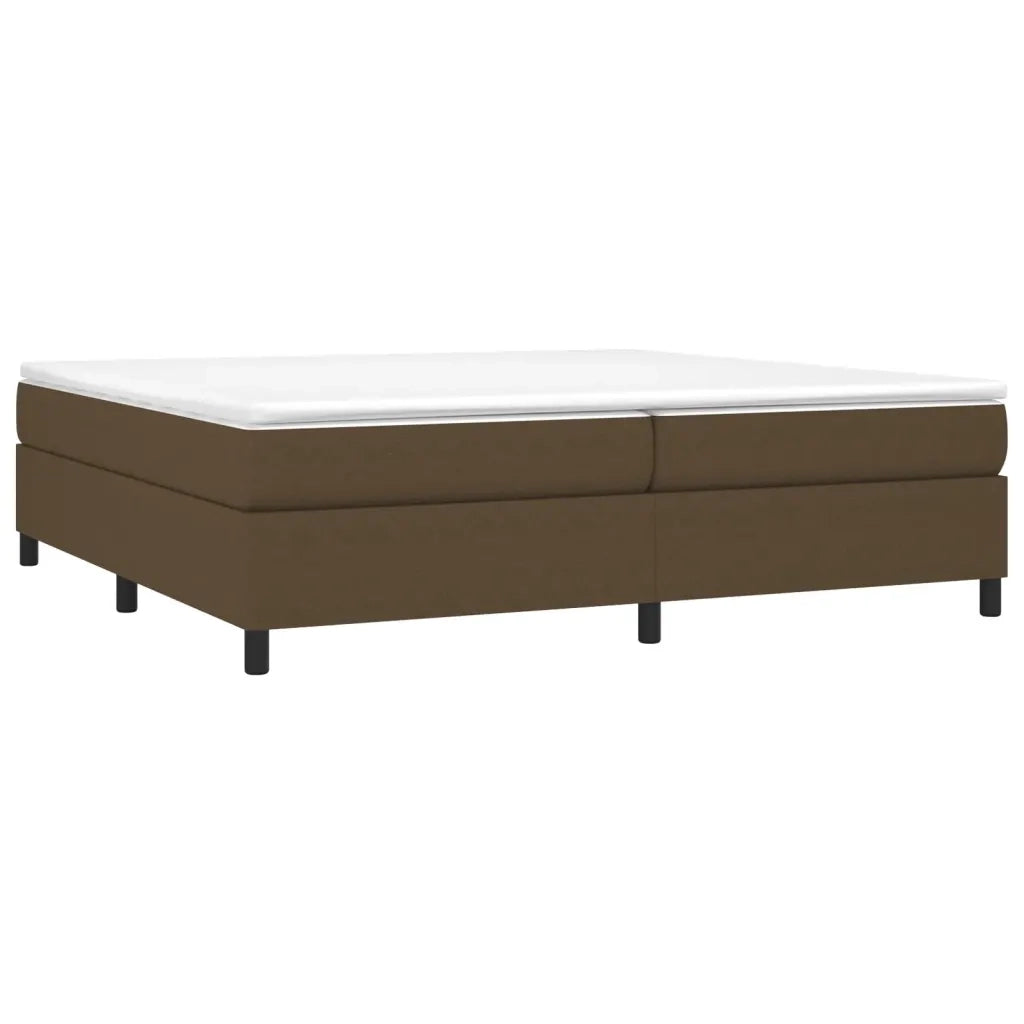 Struttura Letto a Rete a Molle Marrone Scuro 200x200 cm in Tessuto