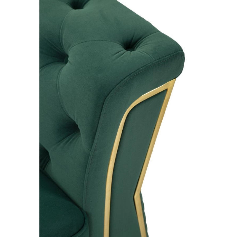 Divano Emy Verde Con Cuscini cm 162x83x76