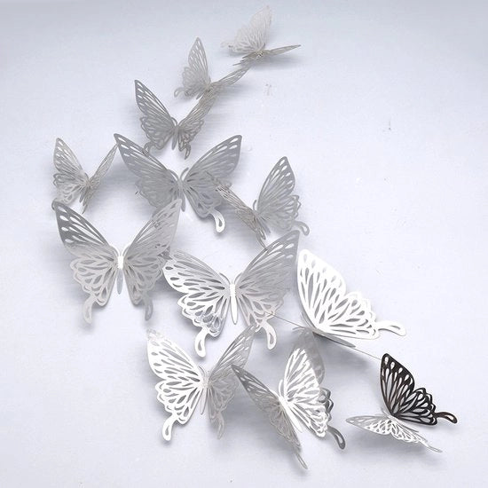 Decorazione per parete 3D farfalla - 24 pezzi - tre misure - decorazione camera da letto - matrimonio - design elegante - decorazione per parete