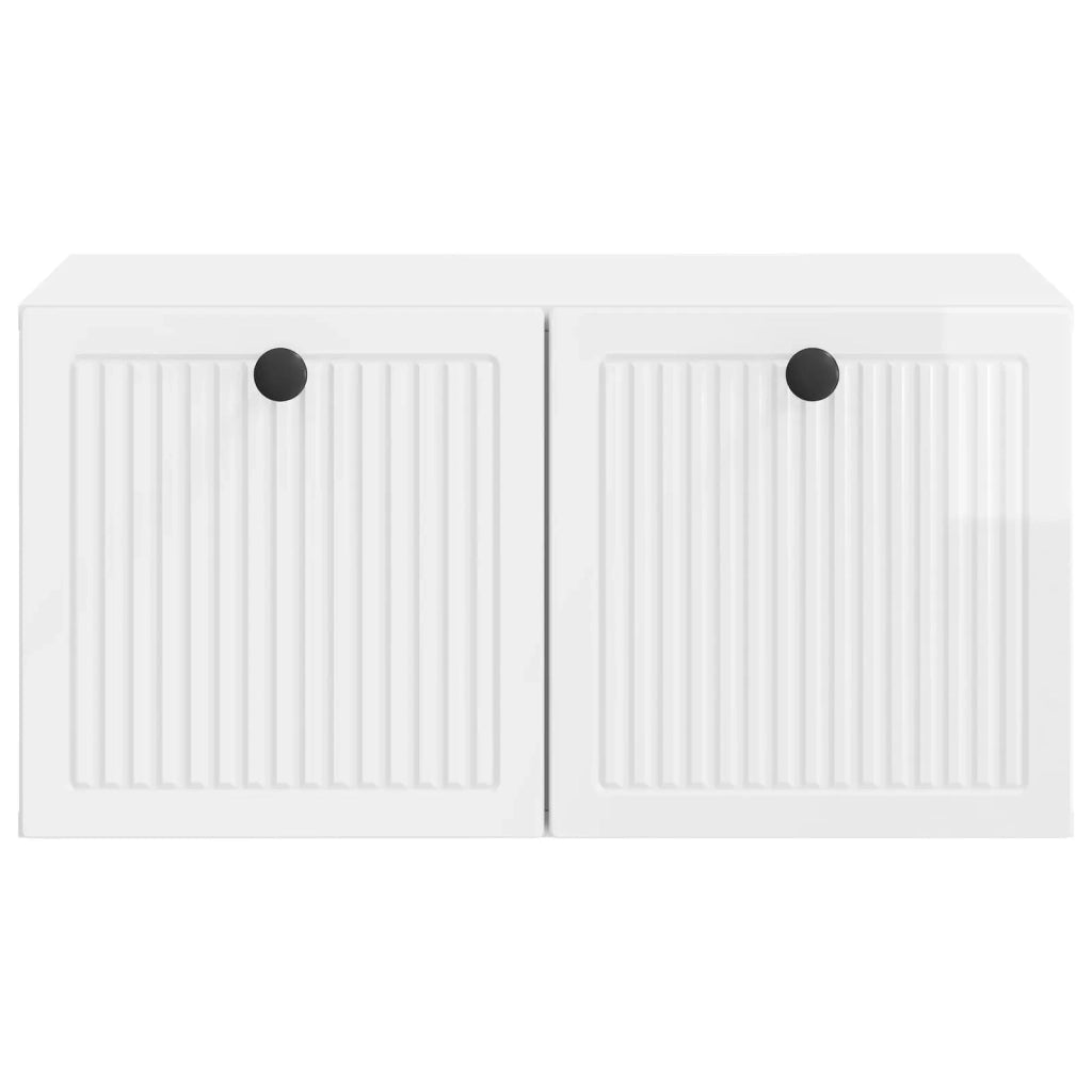 Mobile Porta TV da Muro-Credenza per TV sospesa Bianco Lucido 59,5 x 41 x 30 cm 758172